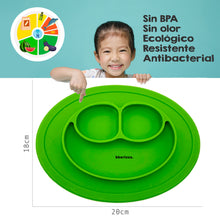 Cargar imagen en el visor de la galería, Bberizos| Plato para Bebé Infantil Silicona Sonrisa Comida Snack Arte