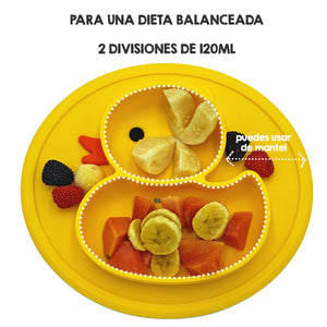 Bberizos|Plato Bebé Infantil Entrenador| Mod Pollito