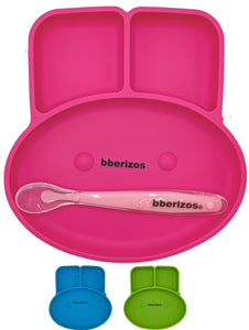 Bberizos| Plato Bebé Infantil Entrenador| Mod Conejo